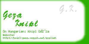 geza knipl business card